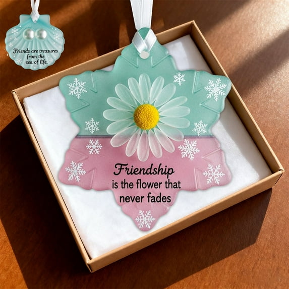 Handmade Sea Glass under $5! Cagogo 2025 New Sea Glass Christmas Ornament, Unique Holiday Tree Decoration, Handcrafted Beach Glass Gift, Festive Friendship Keepsake