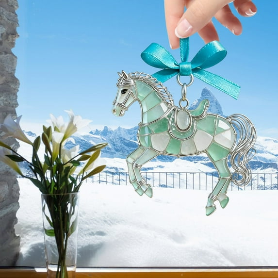 Handmade Sea Glass Ocean Ornament, Saltburn Beach Frosted Glass Hanging, Coastal Decor Bedroom Car Wall, Soft Matte Finish Wave Shaped, Vacation Cottage Gift for Beach Lover Surfer