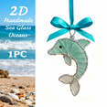 thumbnail image 1 of Handmade Sea Glass Ocean Ornament,Unique Coastal Wall Hanging,Eco-Friendly Frosted Beach Glass Suncatcher,Handmade Ocean-Inspired Gift for Home,Garden,Shore Glass Pendant for Nature Lovers, 1 of 11