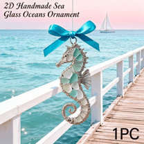 Handmade Sea Glass Ocean Ornament,Unique Coastal Wall Hanging,Eco-Friendly Frosted Beach Glass Suncatcher,Handmade Ocean-Inspired Gift for Home,Garden,Shore Glass Pendant for Nature Lovers