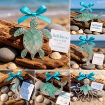 Handmade Sea Glass Oceans Ornament, Plane Plastis Decor, Coastal Gift, Seaside Charm for Bedroom, Car, Bathroom, or Entryway,Valentine Day Gift For Him Or Her