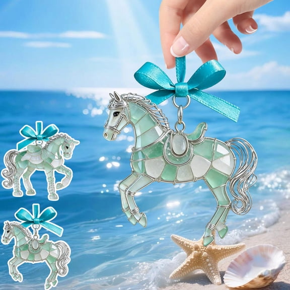 Handmade Sea Glass Ornament Coastal Decor Ocean Beach Theme Unique Handcrafted Glass Art for Home Decor and Beach House Accents Sopatenor