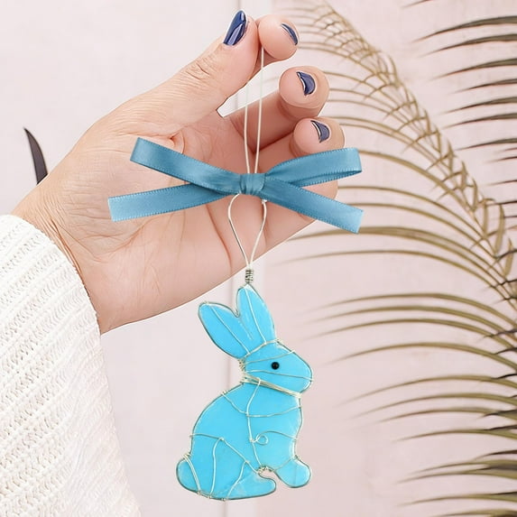 Handmade Sea Glass Rabbit Pendant Ornament A Thoughtful 3D Gift For Birthdays, Holidays, And Housewarmings