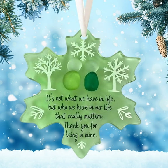 Handmade Sea Glass Snowflake Christmas Ornament with Glossy Finish for Tree or Wall Decor