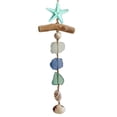thumbnail image 1 of Handmade Sea Glass and Driftwood Starfish Decor, Coastal Hanging Ornament with Natural Shells for Window and Wall, Nautical Beach Theme Home Art, 1 of 10