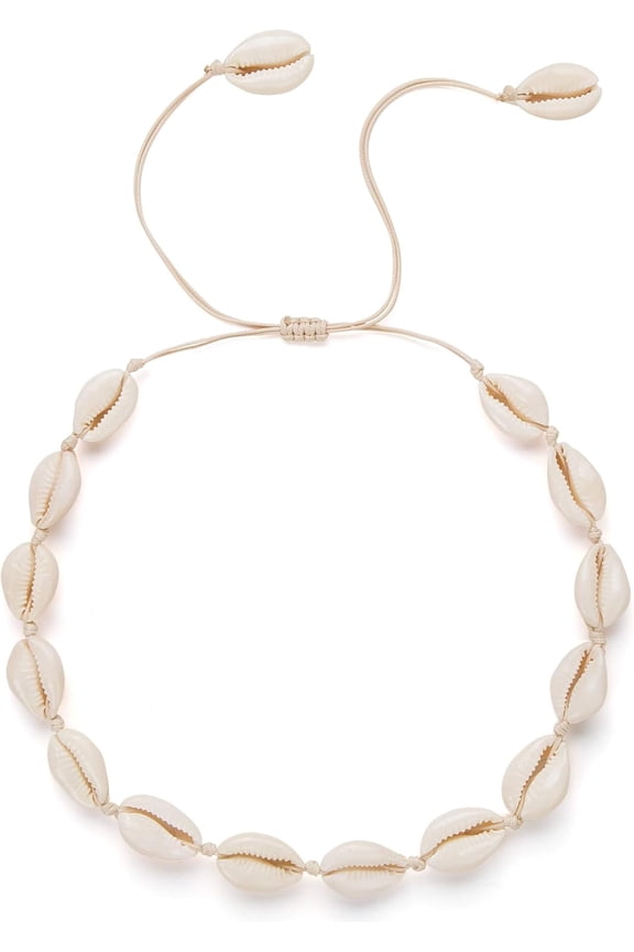 Handmade Sea Shell Necklace for Women Summer Adjustable Natural Shell Collar Necklace