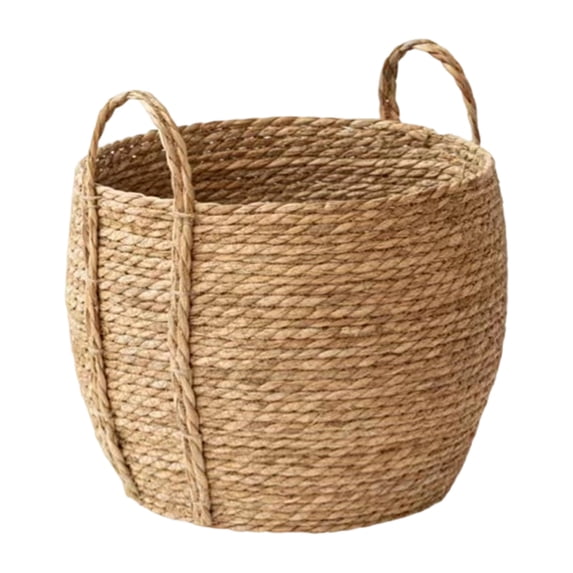 Handmade Seagrass Woven Flower Basket with Handles – Rattan Decorative Flower Pot for Home Decor, Storage & Gift as show