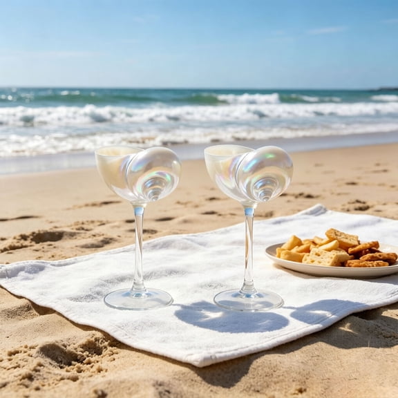 Handmade Seashell Glasses Conch Goblet 6.3" Unique Shell Cup for Cold Drink Beach Wedding Valentine Birthday Party Bar Decor