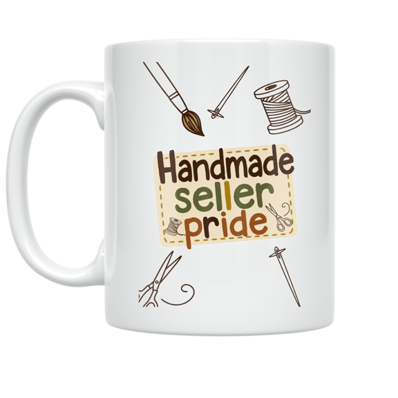 Handmade Seller Pride Design - Craft Enthusiast - 11 oz Ceramic Coffee Mug