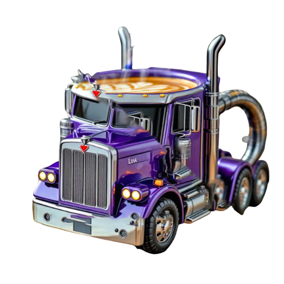 Handmade Semi Truck Shaped Coffee Mug For Morning Beverage Versatile Design Perfect Gift For Truck Driver And Transport Lover (B)