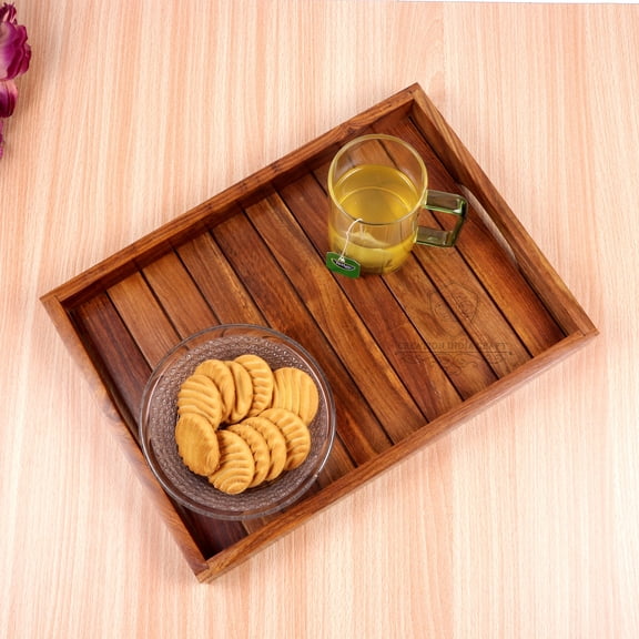 Handmade Serving Trays Rectangle Sheesham Wood Pack of 1