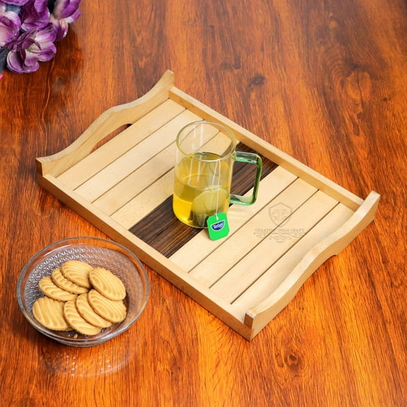 Handmade Serving Trays Rectangle Sheesham Wood Pack of 1