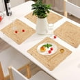 thumbnail image 1 of Handmade Set of 4 Natural 15-Inch Square Jute Non-slip Placemats Reversible Place-mat for Home Everyday Use, 1 of 4