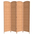 thumbnail image 1 of Red Lantern 7 ft. Tall Diamond Weave Room Divider - Natural - 4 Panel, 1 of 6