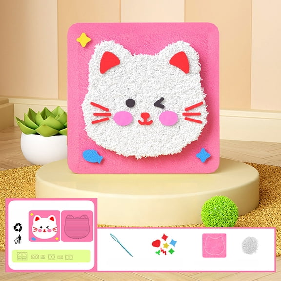 Handmade Sewing and Yarn Embroidery Painting Materials Kit for DIY Art, Home Decor, and Creative Gift Making, Suitable for Beginners and Craft Enthusiasts, Measuring 7.87 x 7.87 Inches