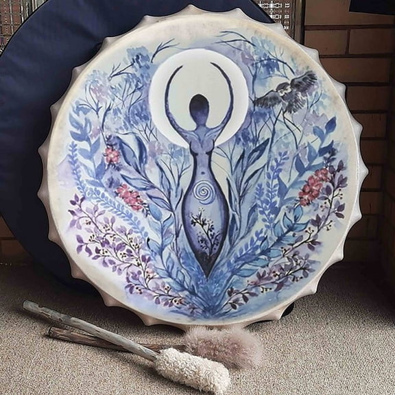 Handmade Shaman Drum, Sound Healing Tool Colorful Frame Drum Medicine Instrument Soul Gift for Music Lovers
