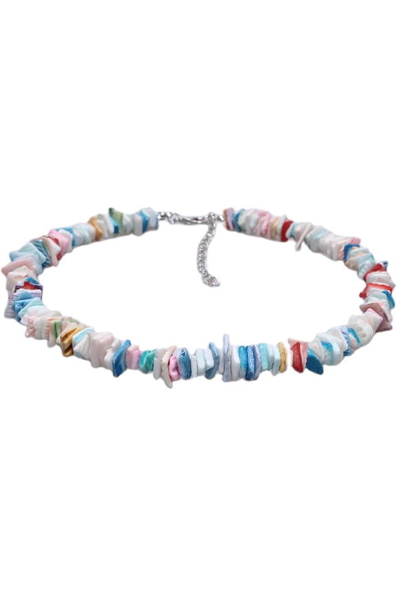 Handmade Shell Seashell Chip Beaded Hawaiian Style Adjustable Choker Necklace Natural Puka Summer Beach Surfer Clavicle Jewelry for Women Teens