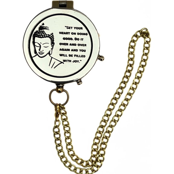 Handmade Shiny Brass Open Pocket Compass Buddha Saying Engraved Magnetic Vintage Compass Devine Love