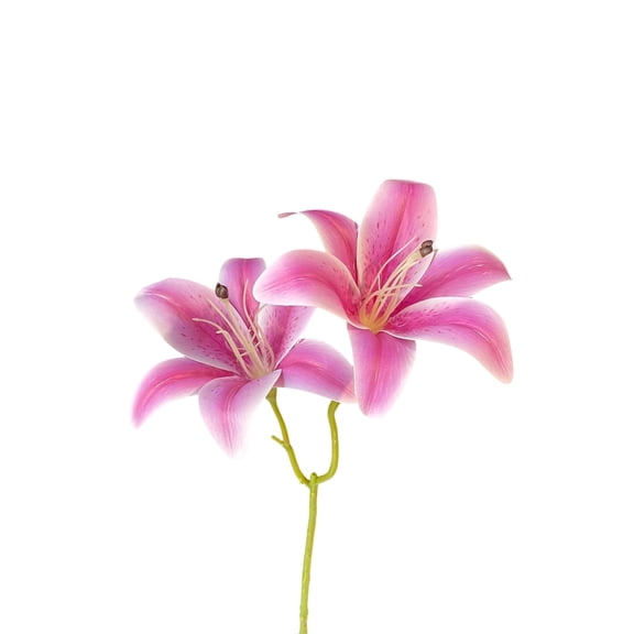 Handmade Silk 3D Lily Spray with Natural Texture and Fade-Resistant Color for Garden Windowsill Decoration C