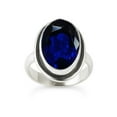 thumbnail image 1 of Handmade Silver Blue Saapphire Ring for Womens Gift, 925 Sterling Silver Rings, Oval-Cut Gemstone Ring Size US 11.5, 1 of 6