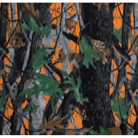 Handmade Single Layer 58"x 72" Fleece Throw Blanket "Deep woods Camouflage
