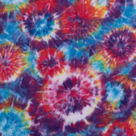 Handmade Single Layer 58"x 72" Fleece Throw Blanket "Multi-Color Tie Dye
