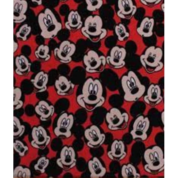 Handmade Single Layer Fleece 58"x 72" Throw Blanket "Mickey Mouse Head Toss ”