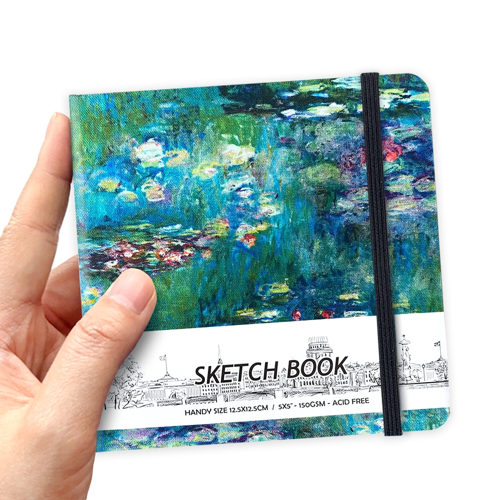 Handmade Sketch Book, Mixed Media Sketch Pad, 150GSM Drawing Paper, Blank Notebook Monet