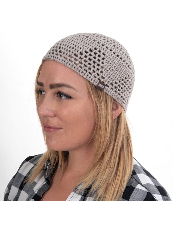 Handmade Skull Cap Beanie Kufi with Open Triangle Knit | Soft and Breathable Bamboo Cotton Crochet Streetwear Cap | Candid Signature