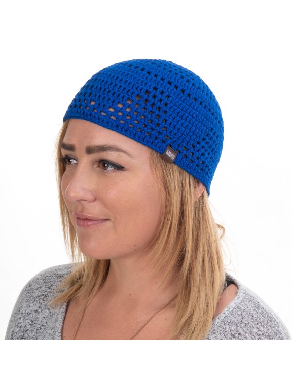 Handmade Skull Cap Beanie Kufi with Open Triangle Knit | Soft and Breathable Bamboo Cotton Crochet Streetwear Cap | Candid Signature