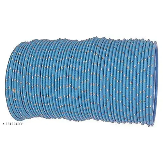 Handmade Sky blue Color 36 PCS Spark Metal bangle bracelet For Girls Made In India High Quality Metal Bangles Set