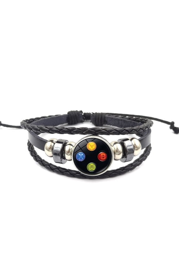 Handmade Snap Leather Bracelet for Men and Women: Personalized Multi-layer Beaded Weave Carrying Strap with Geometric Design