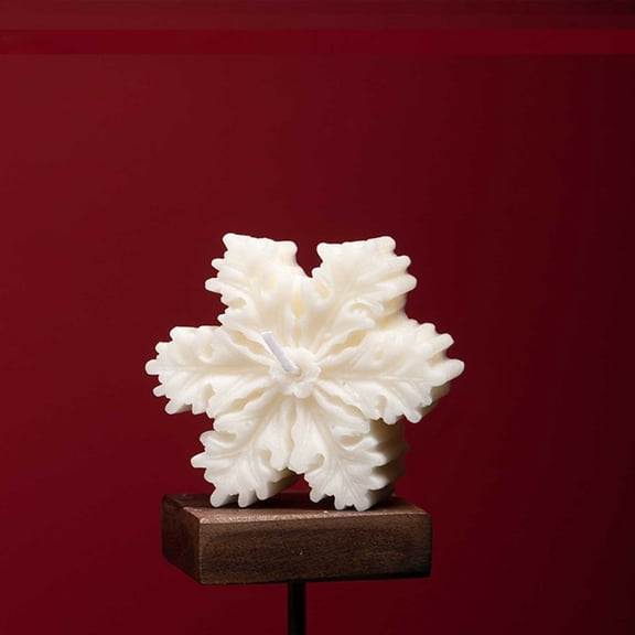 Handmade Snowflake Candles - 2-Pack Soy Wax Christmas Decor with Gift Box, Holiday Table Decorations for Home/Fireplace