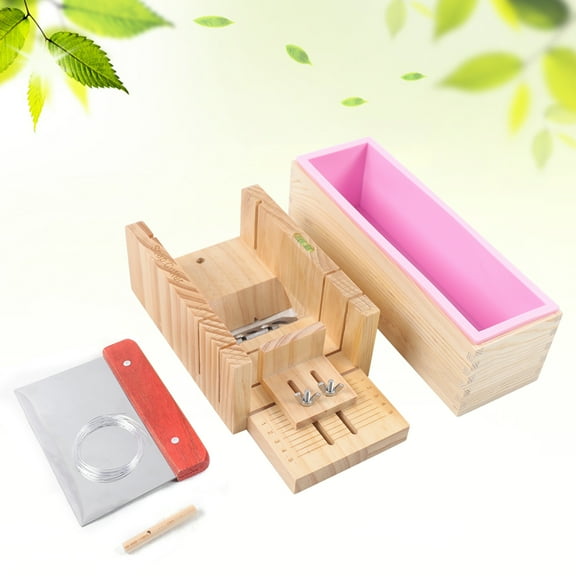 Handmade Soap Making Kit  Complete Soap Cutter, Silicone Mold, Wooden Box & Accessories, Adjustable Design for Custom Soap Shapes, Durable and Easy-to-Use, Perfect for DIY Soap Makers
