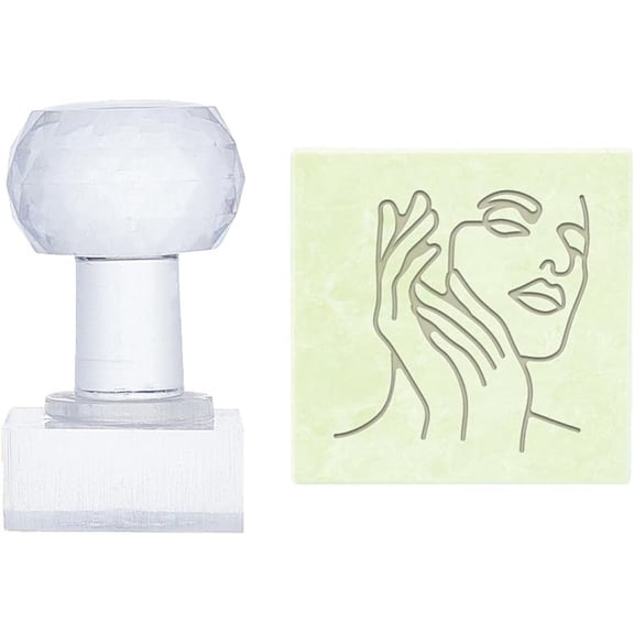 Handmade Soap Stamp, Boho Face DIY Soap Embossing Stamp Natural Soap Stamp Soap Chapter with Handle for Handmade Soap Ceramics Envelope Invitation Cards Craft Making