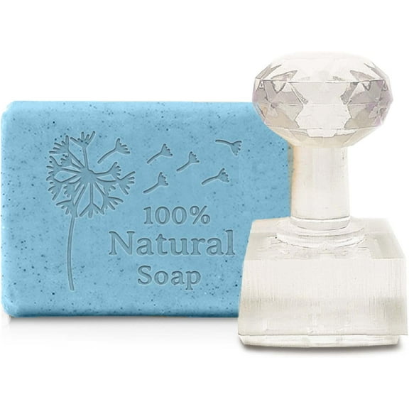 Handmade Soap Stamp Dandelion Stamp DIY Acrylic Stamp Soap Flower Embossing Stamp Soap Chapter Imprint Stamp for Handmade Soap Cookie Clay Pottery Biscuits DIY Bridal Shower Gift
