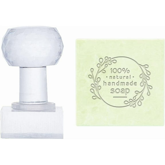 Handmade Soap Stamp Word Embossing Stamp with Handle Acrylic Soap Chapter Imprint Stamps