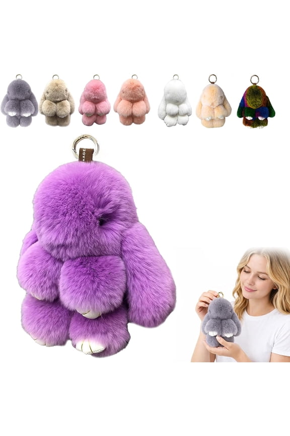Handmade Soft Bunny Charms, Cute Lulu Keychain, 5.5 Inches Handmade Soft Pompom Charms for Bags, Bags and Keys