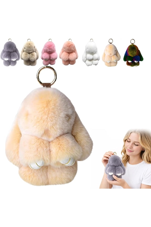 Handmade Soft Bunny Charms - Cute Lulu Keychain,Easter Bunny Keychain,Fluffy Keychain Accessories for Womens