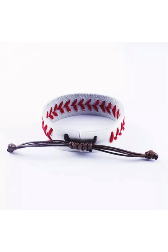Handmade Softball Baseball Genuine Leather Adjustable wristband Bracelets Bangle