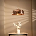 thumbnail image 1 of Handmade Hammered Copper Green Patina Pendant Light – Rustic Farmhouse Ceiling Fixture for Kitchen Island, Dining Room & Living Space, Office and Bar | Vintage Hanging Light by ALFIQ, 1 of 8