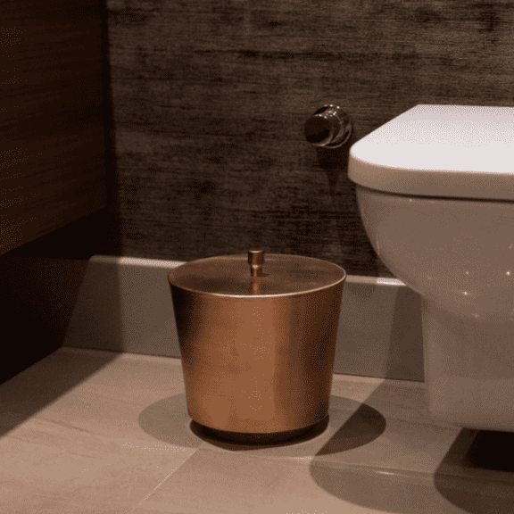 Handmade Solid Copper Trash Can Stylish & Durable 250mm Cube Design