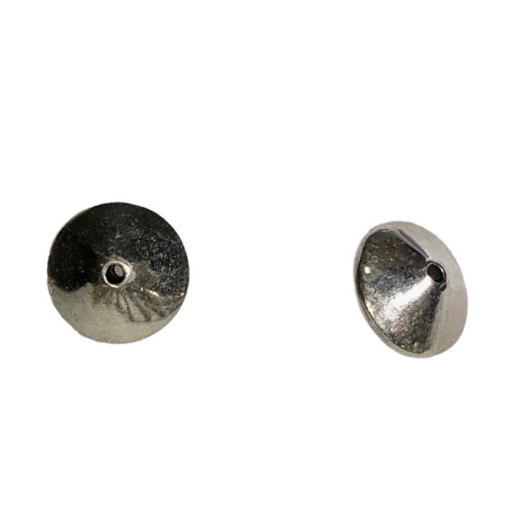 Handmade Solid Sterling Silver Knife Roundel Beads | 14x8.5mm | 2 Beads |