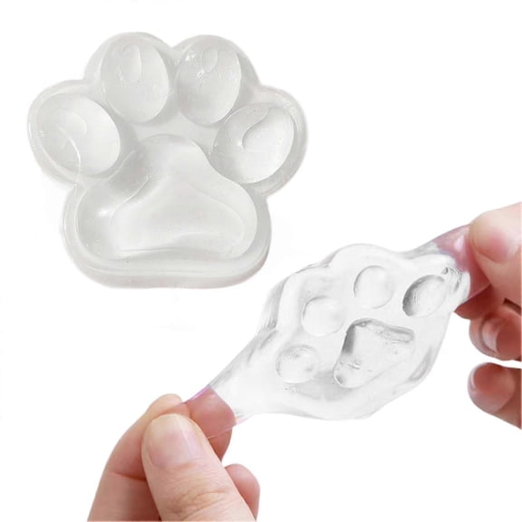 Handmade Squishy Big Cat Paw Silicone Squeeze Toys for Stress Relief, Cat Paw Giant Paw Squishy Sensory Toys for Anxiety&RelaxationWhite