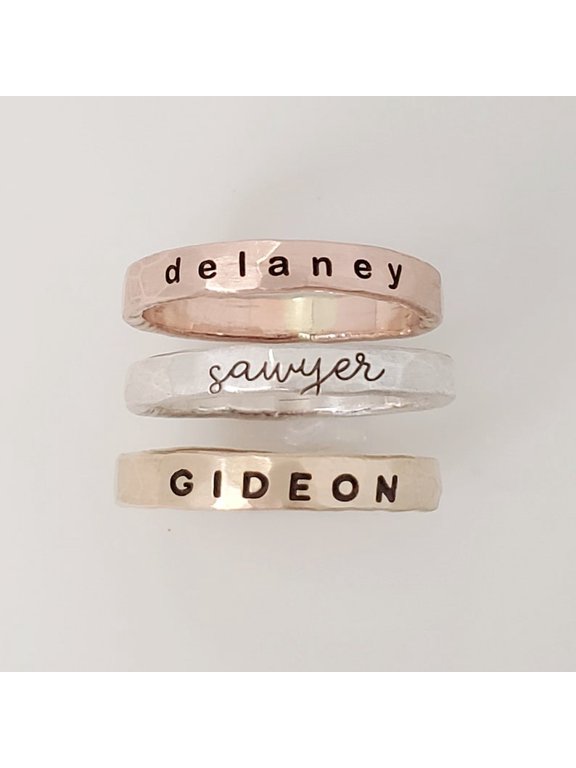 Handmade Stacking Name Ring | Gold Filled Personalized Jewelry | Mother's Day Gift