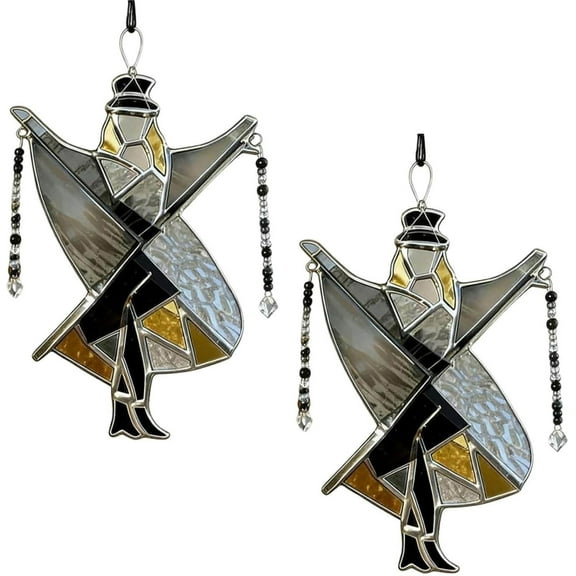 Handmade Stained Glass Spinner, Vibrant Color Artisan Wind Spinner for Home Garden Decoration, Handcrafted Hanging Ornament2 PCS