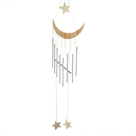 Handmade Star Moon Wind Chime - Metal/Wood Material, Soothing Sound & Celestial Design, for Home, Garden and Decoration