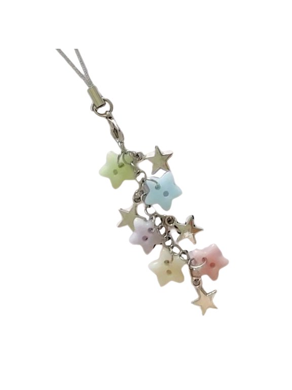 Handmade Starry Beaded Phone Charm With Multicolor Beads and Secure Clasp for Keys Bag Fashion Accessories