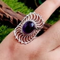 thumbnail image 1 of Handmade Sterling Silver Amethyst Cocktail Ring: Designer Jewelry, 1 of 10