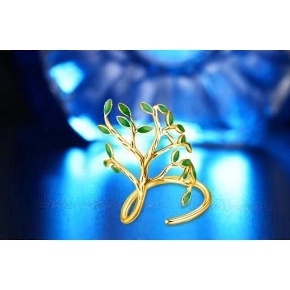 Sterling Silver Leaf Ring Vintage Forest Design Nature Inspired Jewelry for Women Unique 925 Silver Ring with Hand-Drop